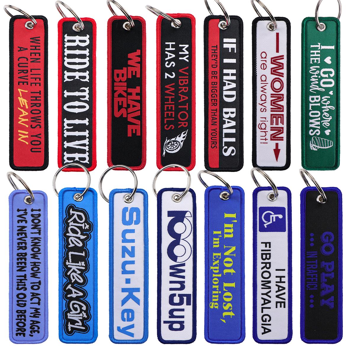 Car Accessories Quotation - 1 Stück Biker-Spruch Bestickter Schlüsselanhänger, Cooler