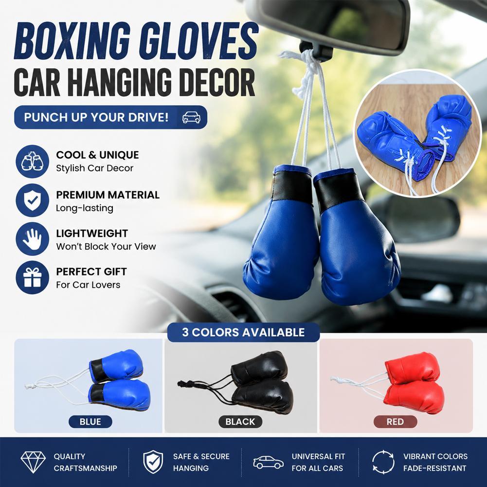Car Accessories Mirror Hanging - Mini-Boxhandschuhe als Auto-Rückspiegel-Anhänger, Blaues Leder-Dekorationsstück, Sport-Trainings-Geschenk-Accessoire