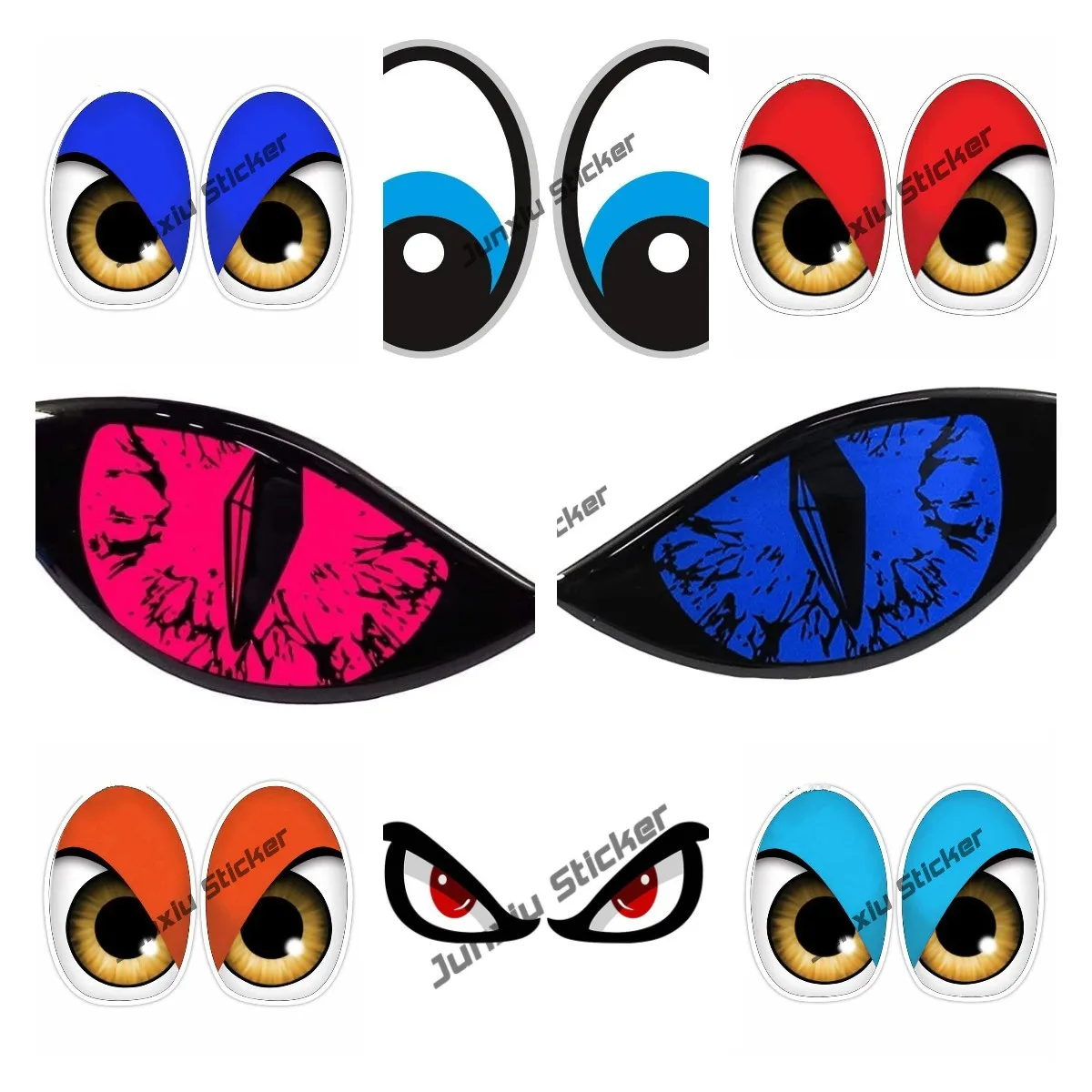 Car Accessories Evil Eye - Reflektierender Aufkleber 3D Evil Eyes für