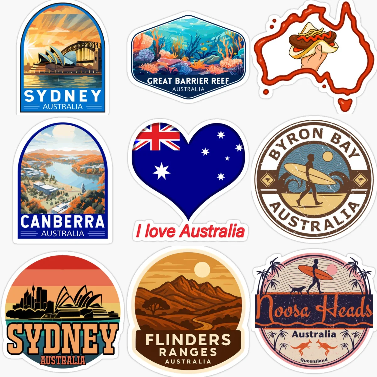 Car Accessories Australia - AUS Australien Flagge Karte Emblem Kreative