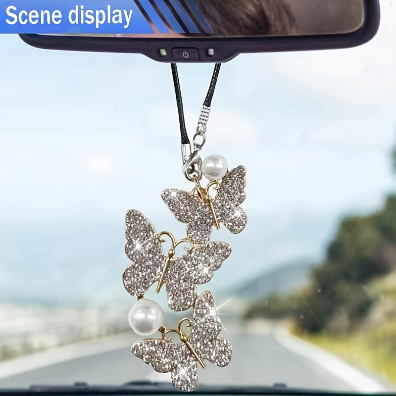 Car Accessories Evil Eye - Schmetterling Auto-Anhänger Dekoration Ornamente Auto-Rückspiegel Charm-Anhänger