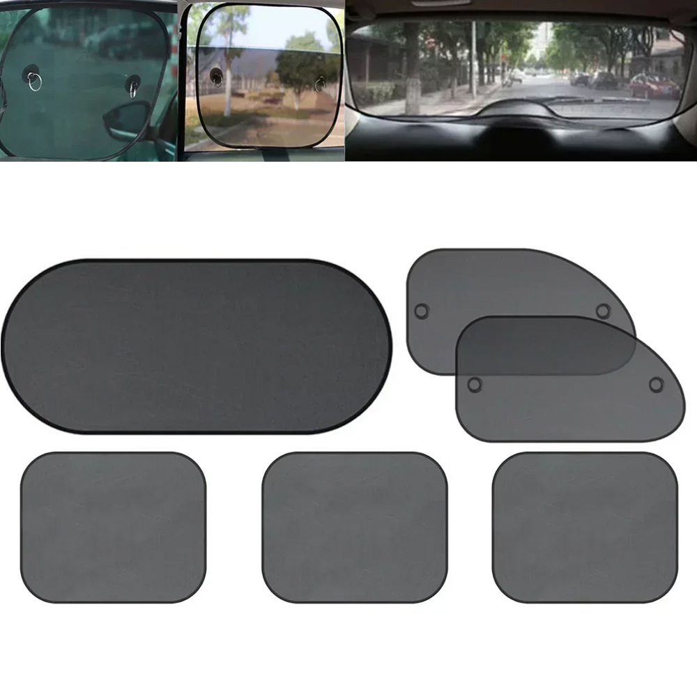 Car Accessories Window - 1 Set Schwarze Fenstervorhänge Seitliche Glasnetz-Sonnenschutzabdeckungen