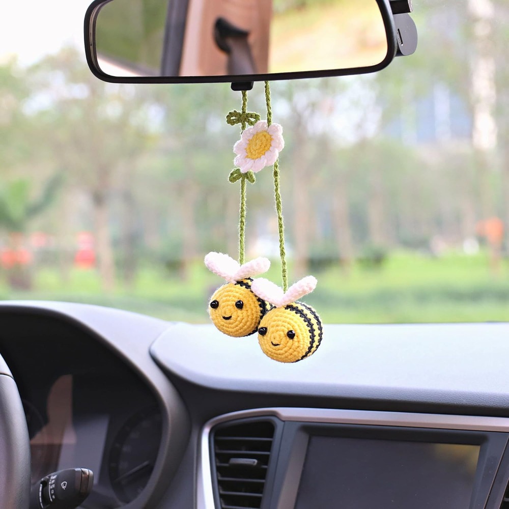 Niedlicher Gehäkelter Bienen-A – Car Accessories Mirror Hanging Bewertung und Preis