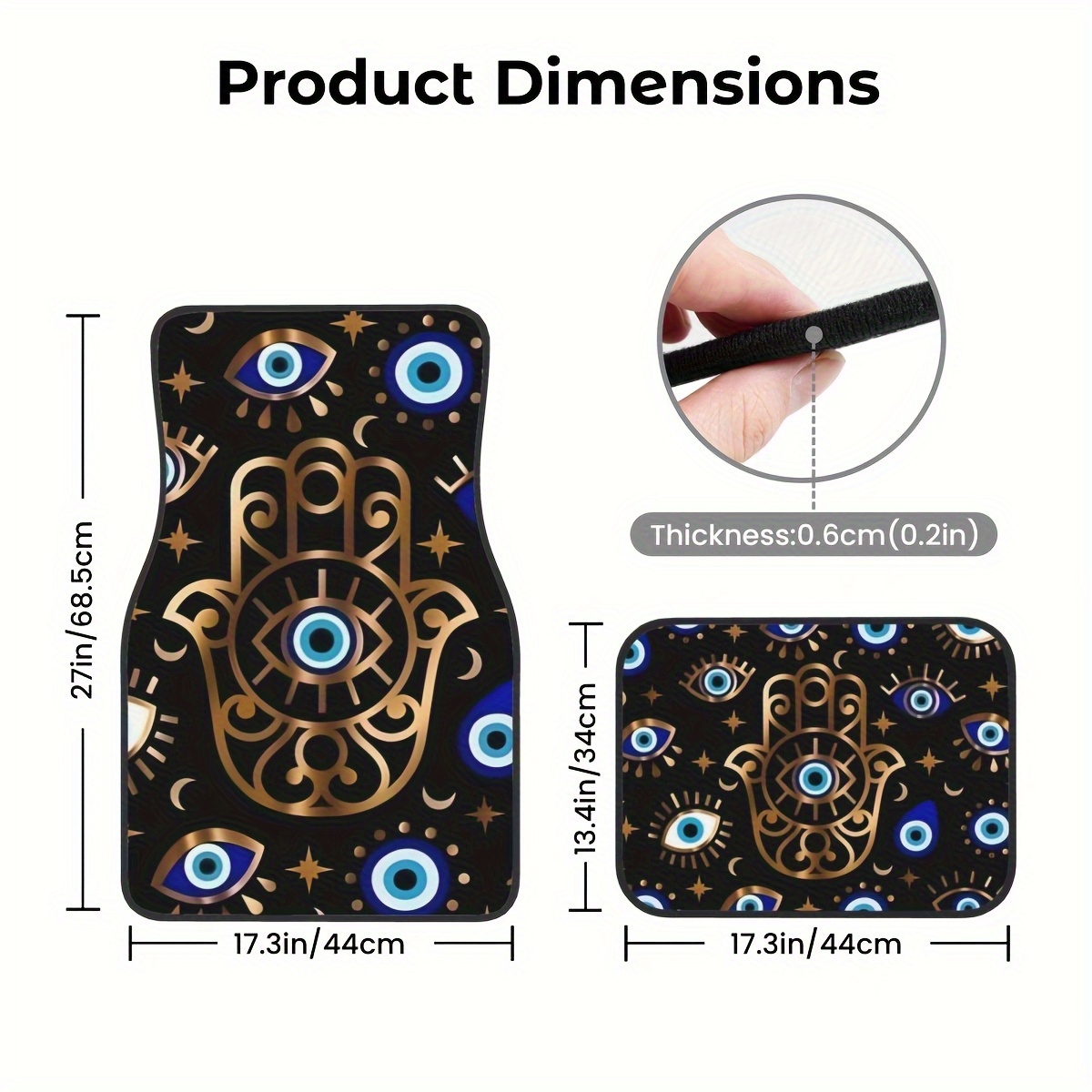 4-teiliges Set Autofußmatten m – Car Accessories Evil Eye Bewertung und Preis